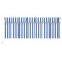 Toldo retráctil manual con persiana azul y blanco 4x3