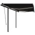 Toldo manual retráctil con LED gris antracita 3x2,5