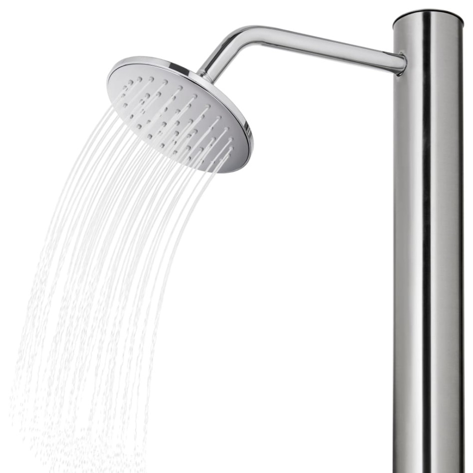 Ducha de jardín con base gris 220 cm acero