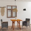 Juego de comedor de jardín de 3 piezas gris