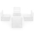Set de salón de jardín de 4 piezas blanco madera maciza