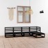 Juego de muebles de jardín 5 piezas negro madera maciza de