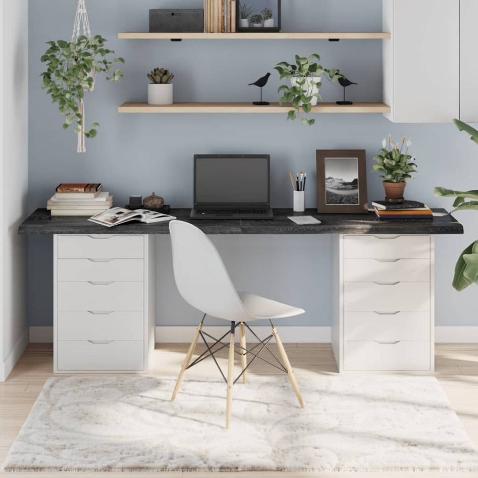 Tablero mesa madera roble tratada marrón oscuro 200x40x(2-4)