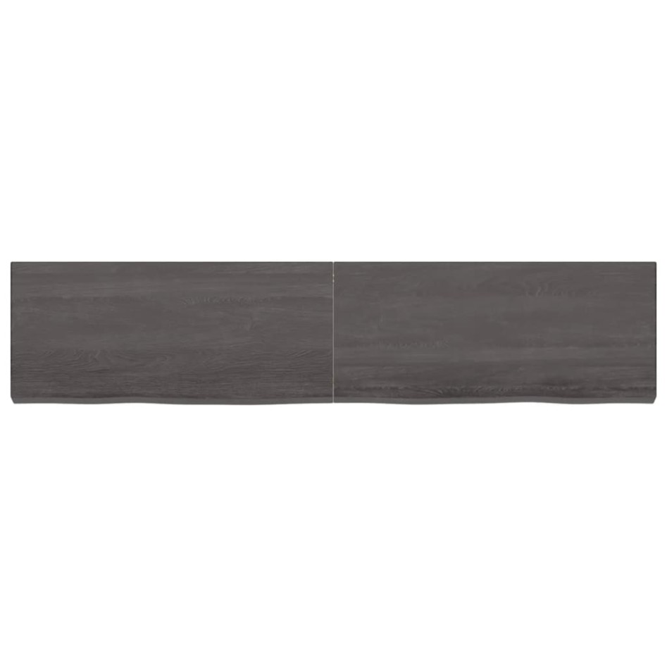 Tablero mesa madera roble tratada marrón oscuro 180x40x(2-6)