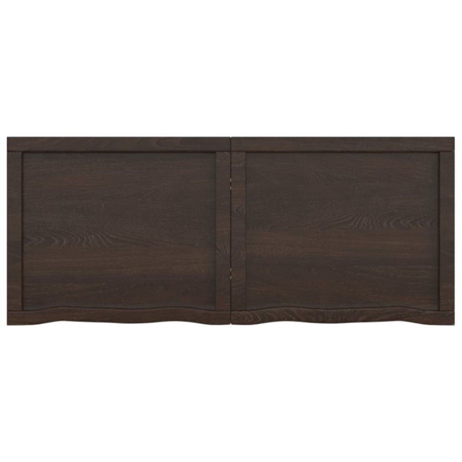 Encimera de baño madera tratada marrón oscuro 120x50x(2-6)