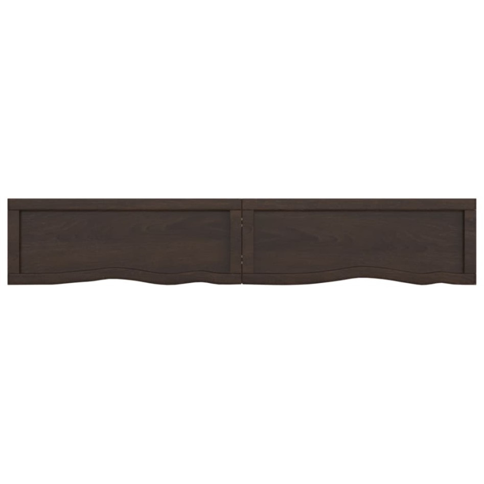 Encimera de baño madera tratada marrón oscuro 160x30x(2-6)