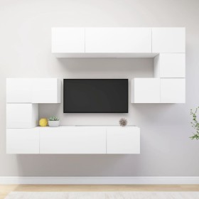 Set de mueble para TV de 8 piezas madera de ingeniería