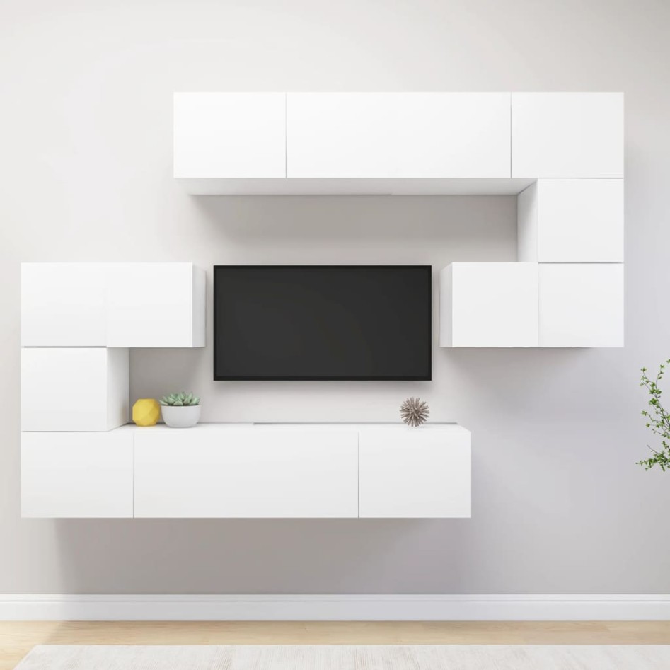 Set de mueble para TV de 8 piezas madera de ingeniería