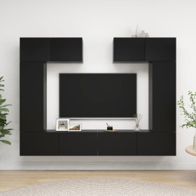 Set de muebles de salón TV 6 piezas madera de ingeniería
