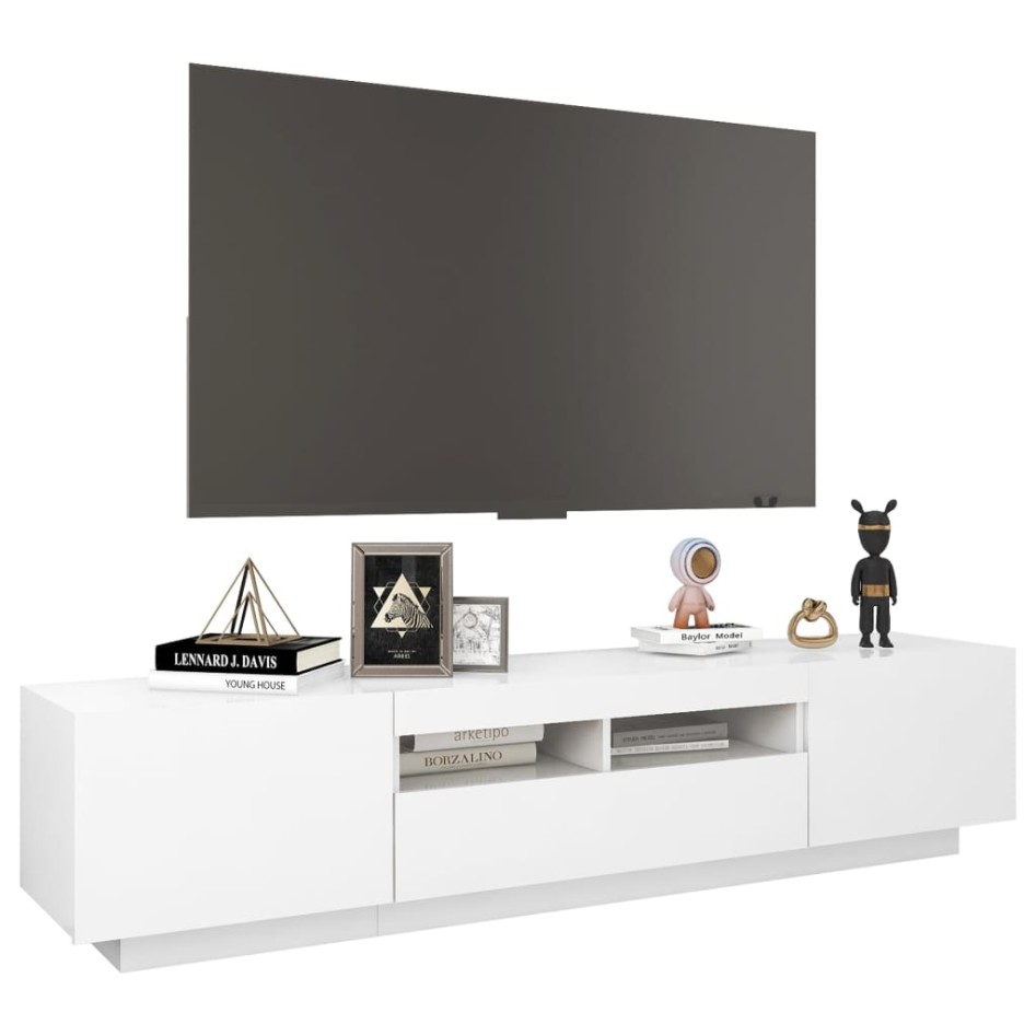 Mueble para TV con luces LED blanco 180x35x40