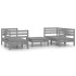 Juego de muebles de jardín 5 piezas madera maciza de pino