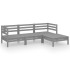 Juego de muebles de jardín 4 piezas madera maciza de pino