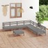 Juego de muebles de jardín 8 piezas madera maciza de pino