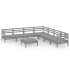 Juego de muebles de jardín 8 piezas madera maciza de pino