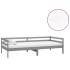 Sofá cama con colchón madera de pino maciza gris 90x200