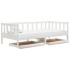 Sofá cama con cajones madera de pino maciza blanco 90x200