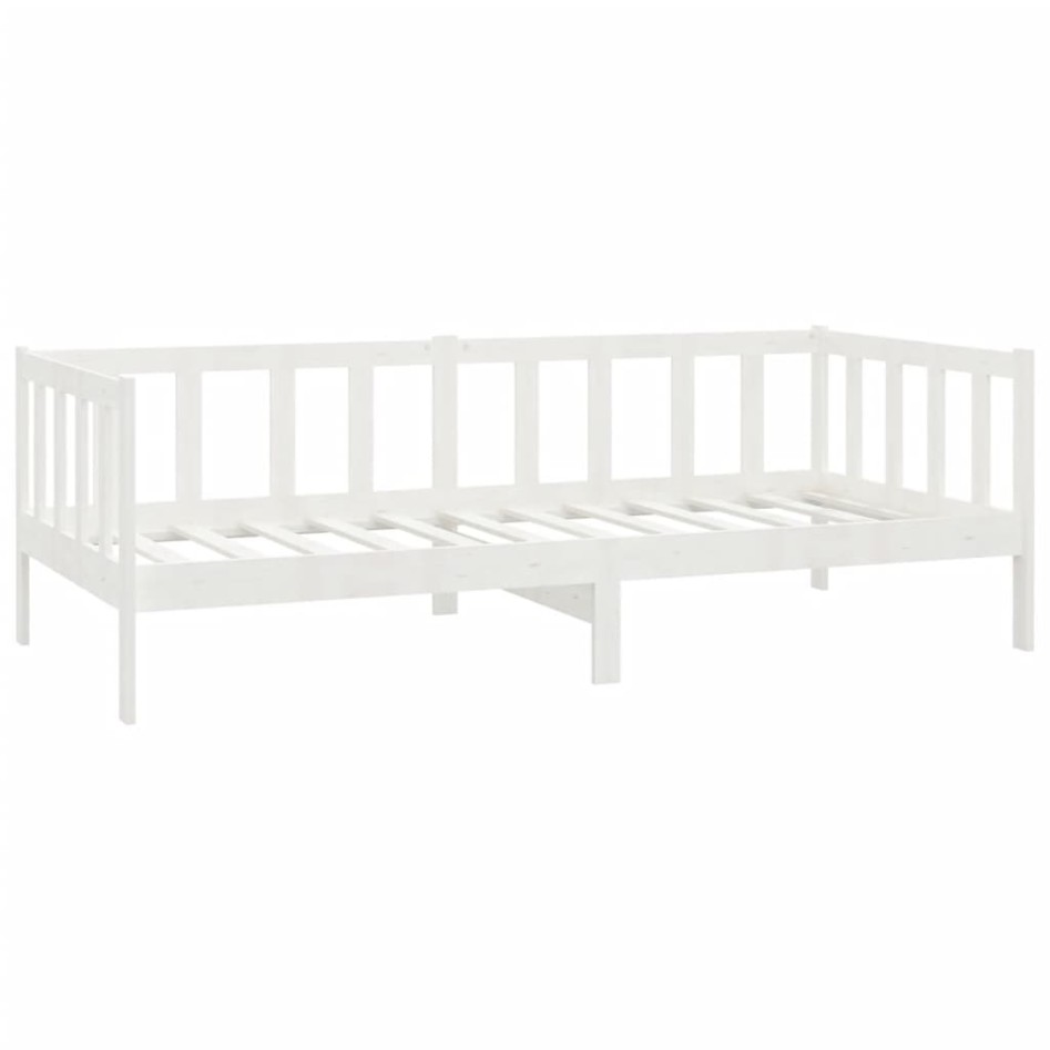Sofá cama con cajones madera de pino maciza blanco 90x200