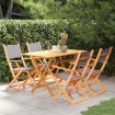 Set de comedor de jardín 5 pzas madera maciza eucalipto gris