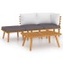 Muebles de jardín 4 piezas con cojines madera maciza de