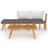 Muebles de jardín 4 piezas con cojines madera maciza de