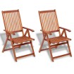 Sillas plegables de jardín 2 uds madera maciza acacia marrón