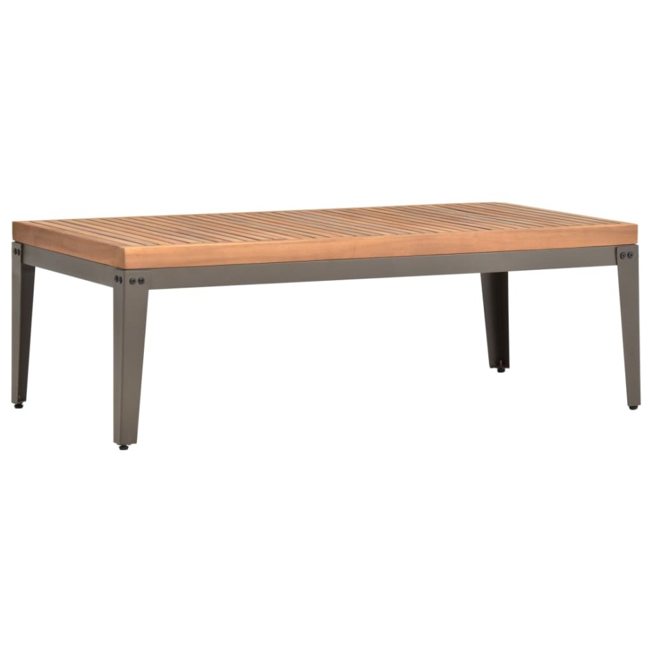 Mesa de centro de jardín madera maciza de acacia 110x55x36