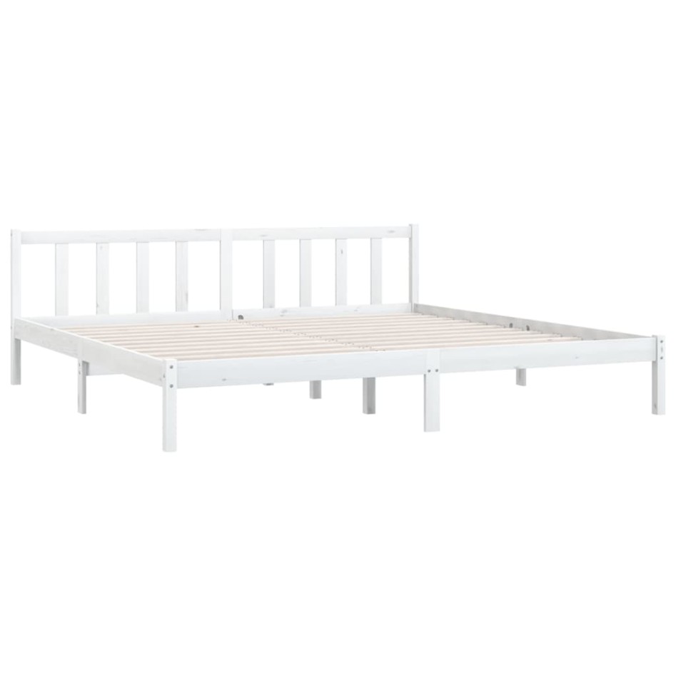 Estructura de cama de madera maciza de pino blanca 200x200
