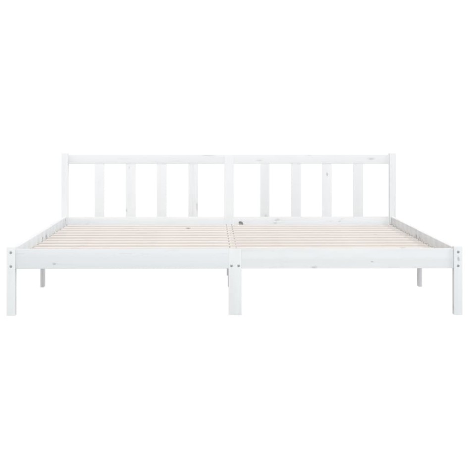 Estructura de cama de madera maciza de pino blanca 200x200