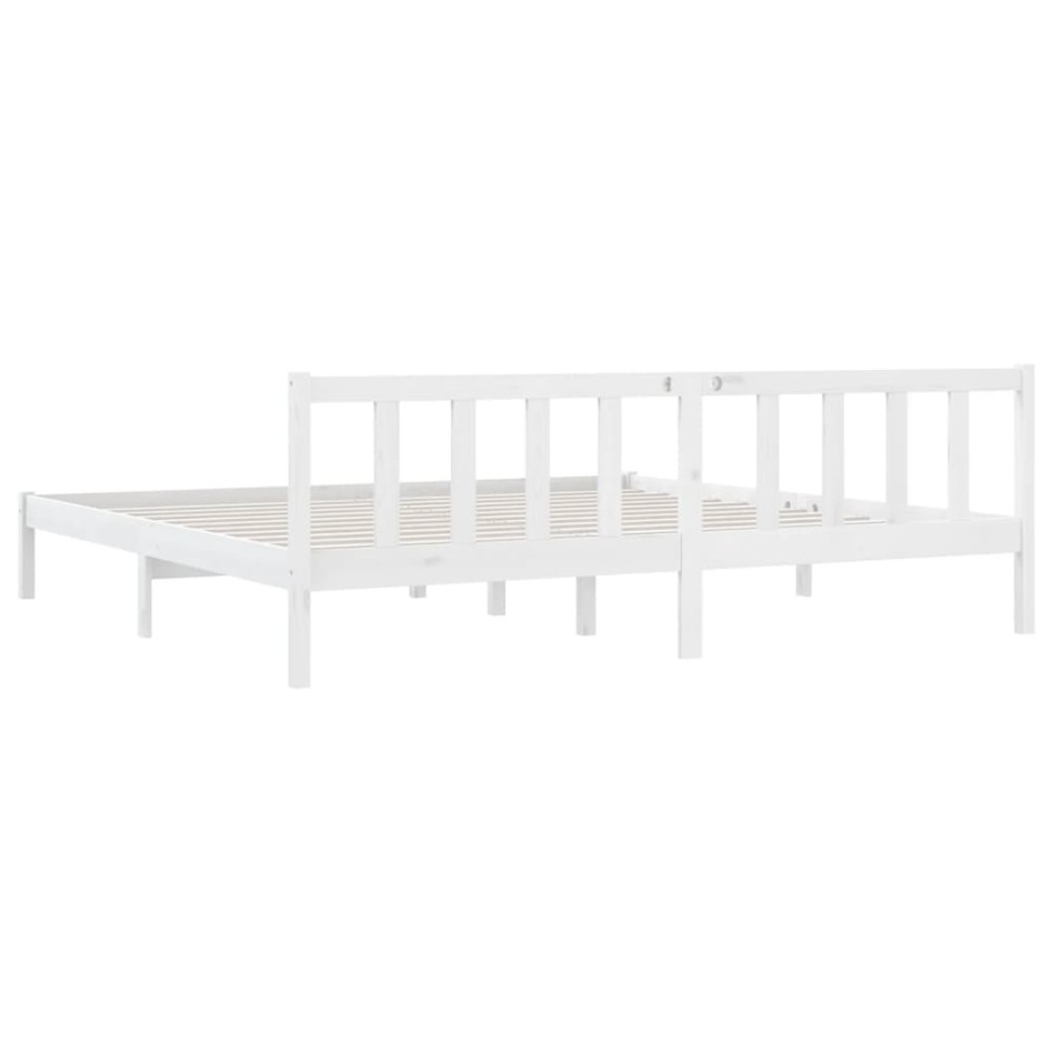 Estructura de cama de madera maciza de pino blanca 200x200