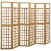 Biombo/Enrejado de 6 paneles madera de abeto 242,5x180 cm