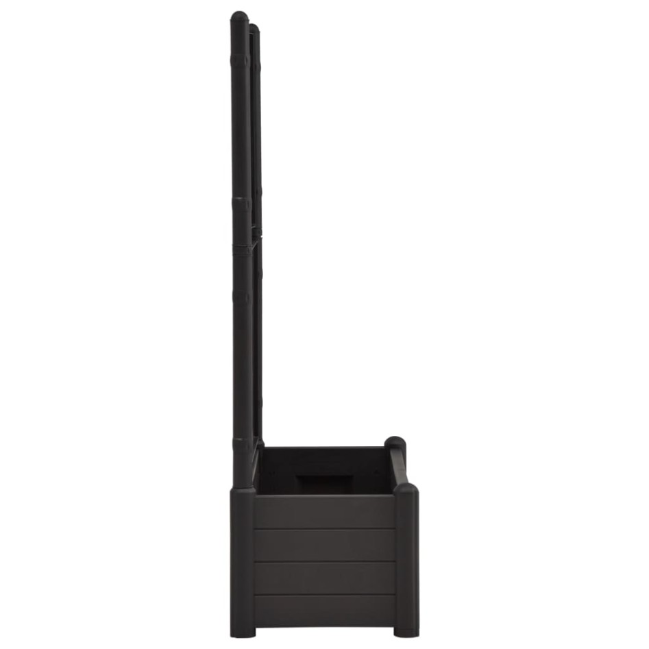 Jardinera con enrejado PP gris antracita 100x43x142