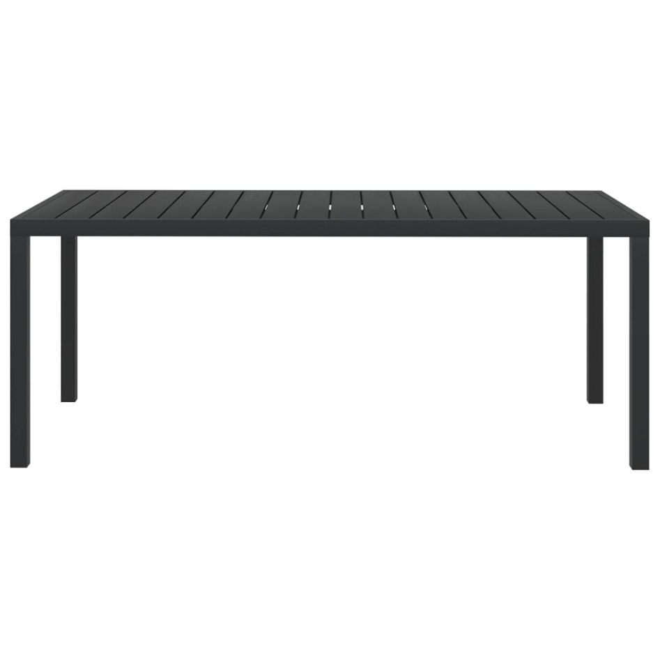 Mesa de jardín de aluminio y WPC negra 185x90x74