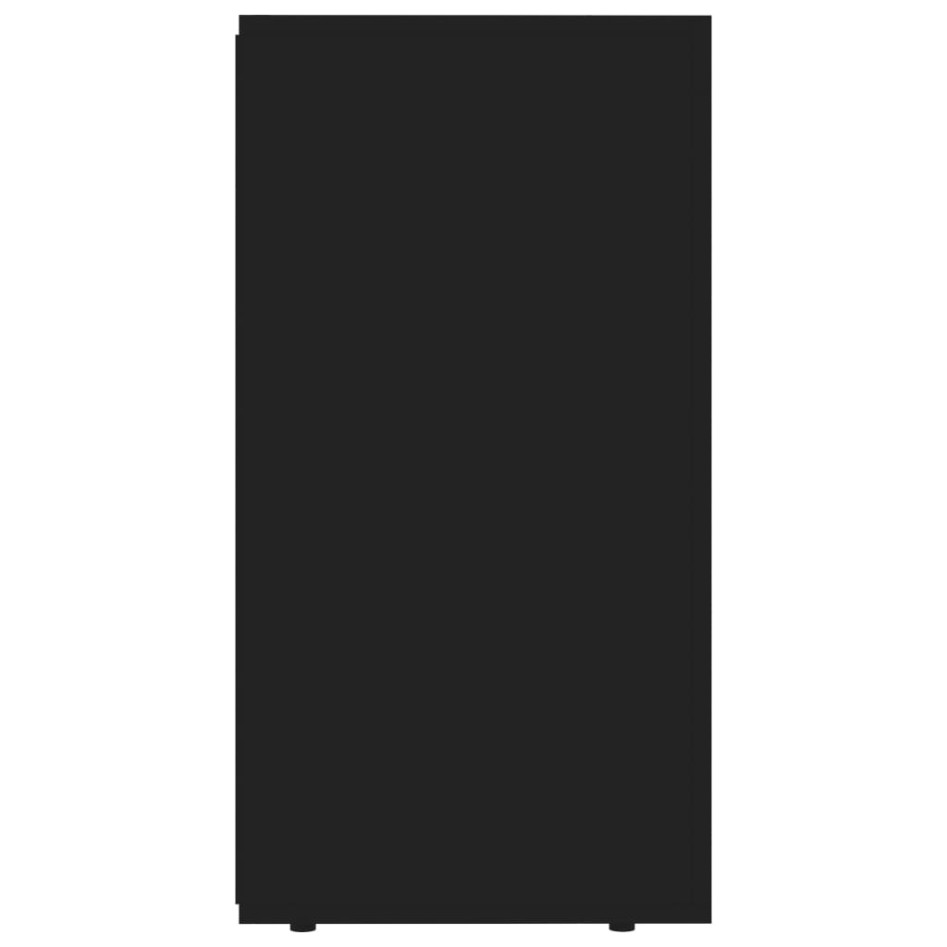 Aparador de madera contrachapada negro 120x36x69