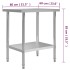 Mesa de trabajo para cocina acero inoxidable 80x60x85
