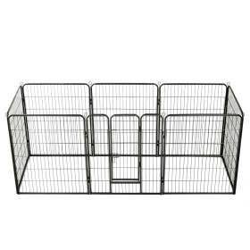 Corral para perros 8 paneles de acero 80x100 cm
