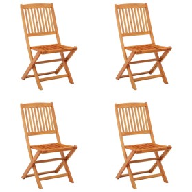 Sillas de jardín plegables 4 pzas madera maciza de