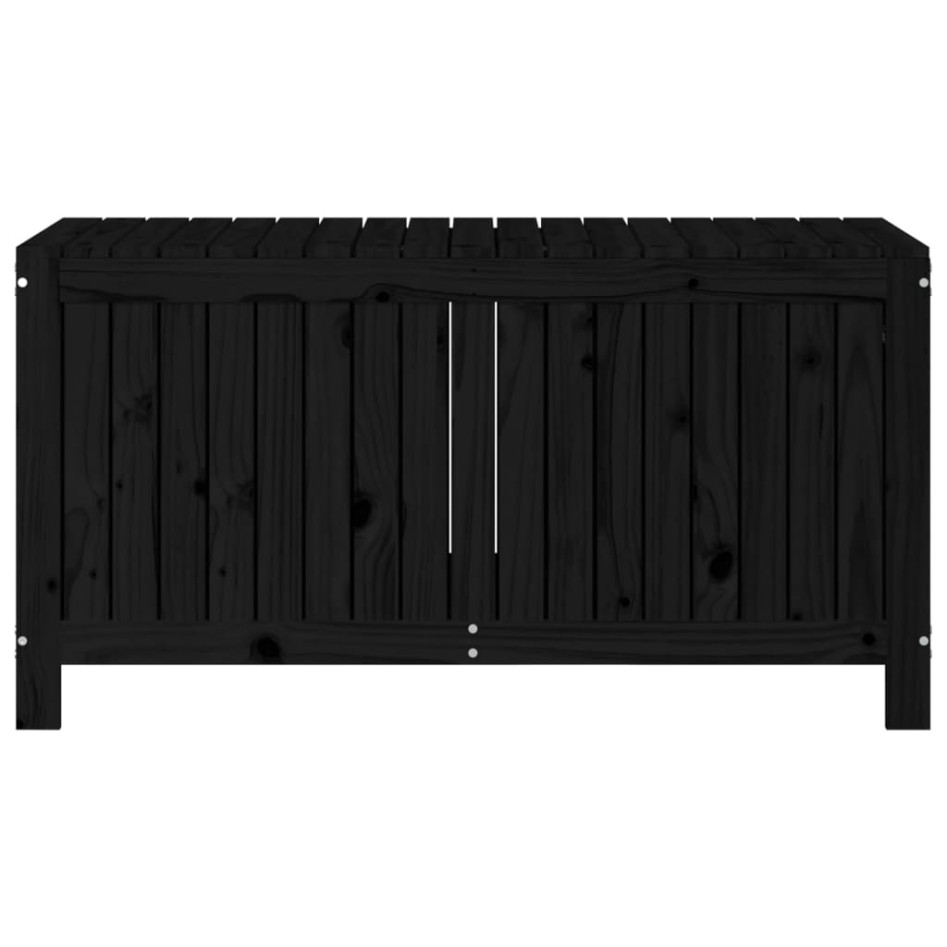 Caja de almacenaje jardín madera de pino negro 121x55x64