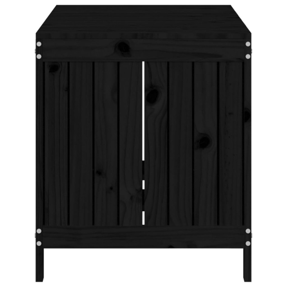 Caja de almacenaje jardín madera de pino negro 121x55x64