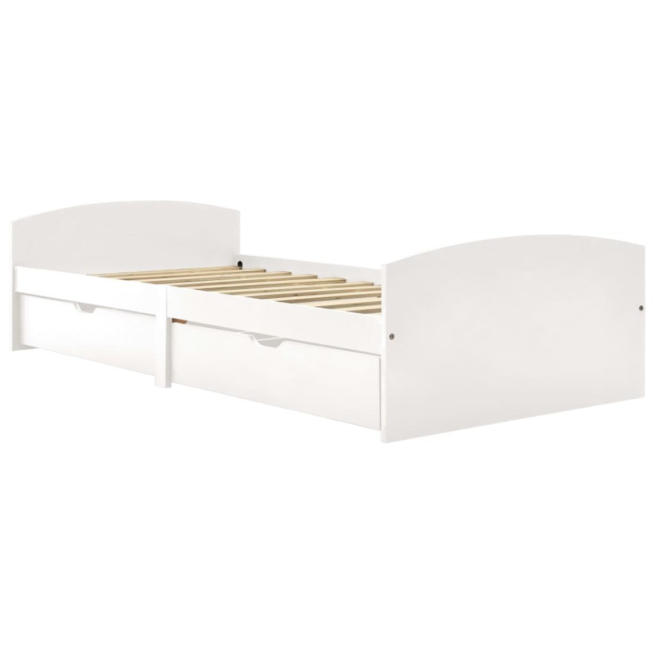 Estructura de cama 2 cajones madera maciza pino blanca