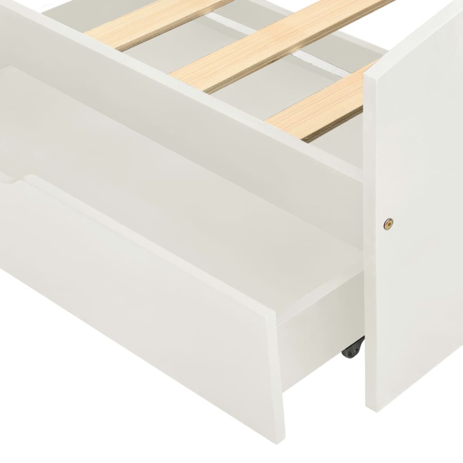 Estructura de cama 2 cajones madera maciza pino blanca
