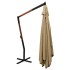 Sombrilla lateral voladiza con poste madera taupe 400x300