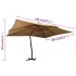Sombrilla lateral voladiza con poste madera taupe 400x300