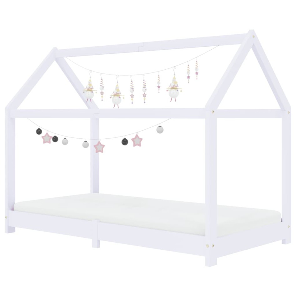 Estructura de cama infantil madera maciza pino blanco 80x160