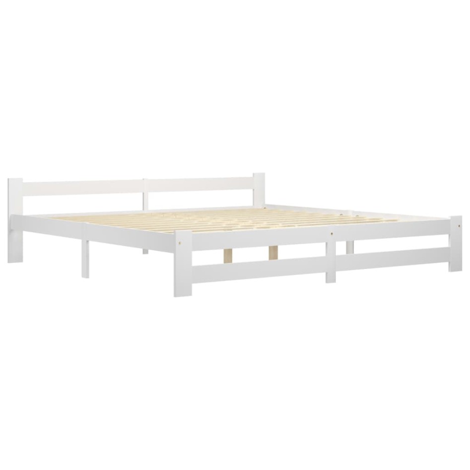 Estructura de cama madera maciza de pino blanca 200x200