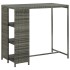 Mesa bar estante almacenaje 120x60x110cm ratán sintético