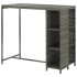 Mesa bar estante almacenaje 120x60x110cm ratán sintético
