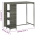 Mesa bar estante almacenaje 120x60x110cm ratán sintético