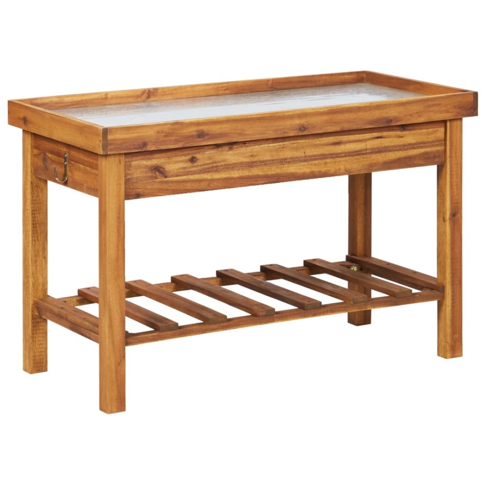 Mesa de cultivo de jardín madera maciza acacia tablero de