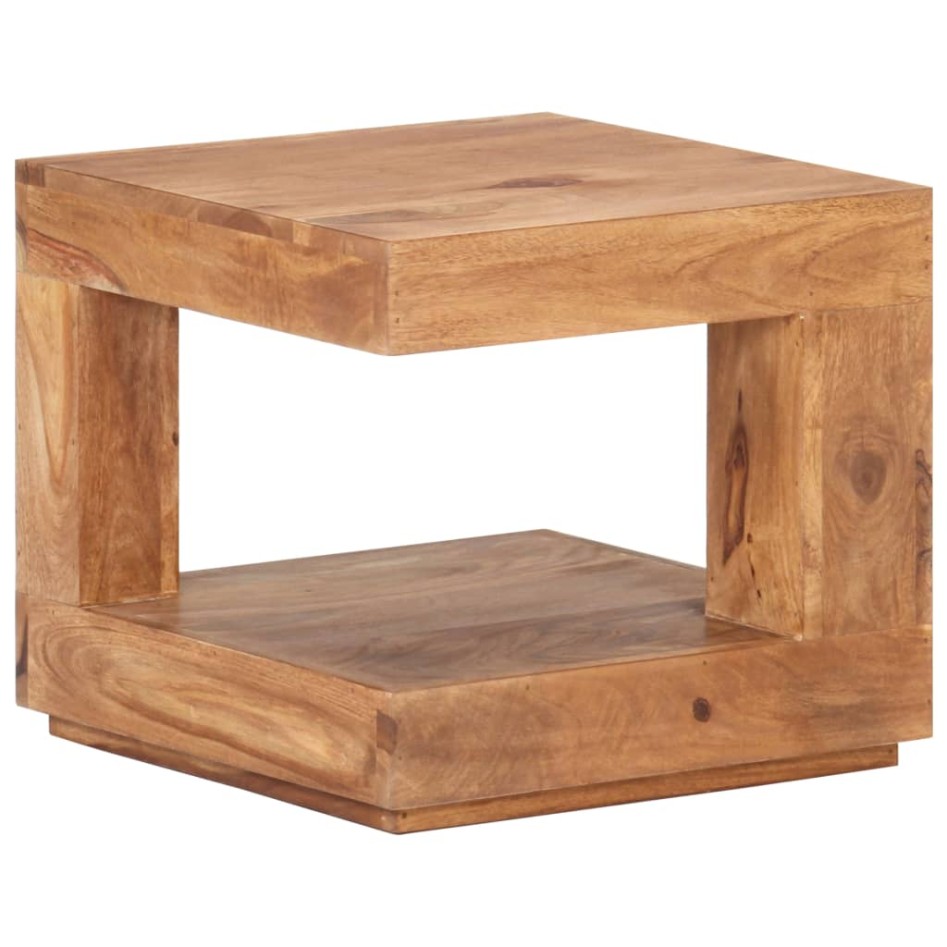 Mesa de centro de madera maciza de acacia 45x45x40