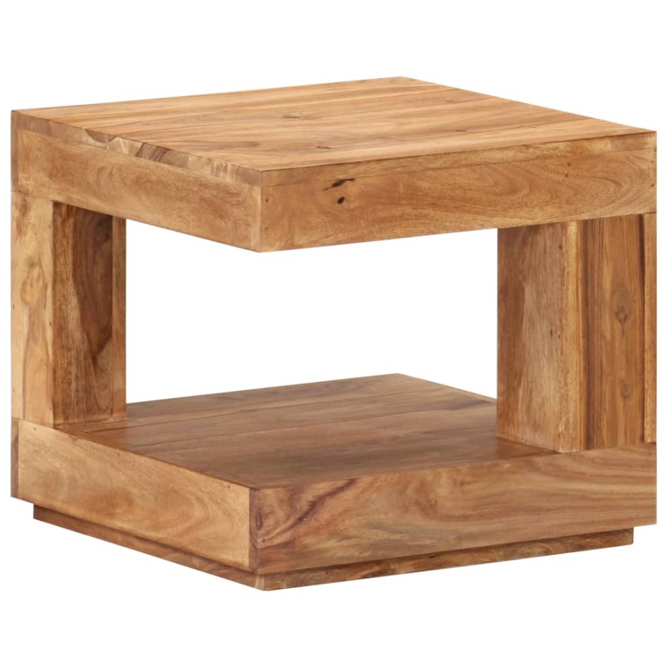 Mesa de centro de madera maciza de acacia 45x45x40